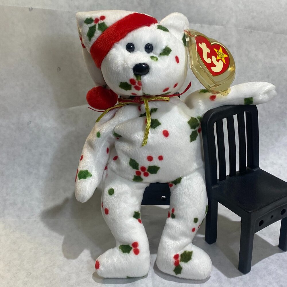 MINT Rare 1998 Holiday TEDDY Ty Beanie Baby PE Pellets